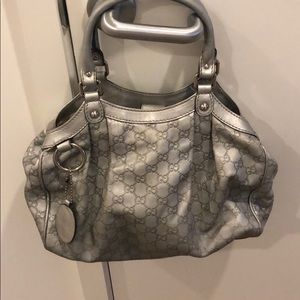 Silver Gucci purse